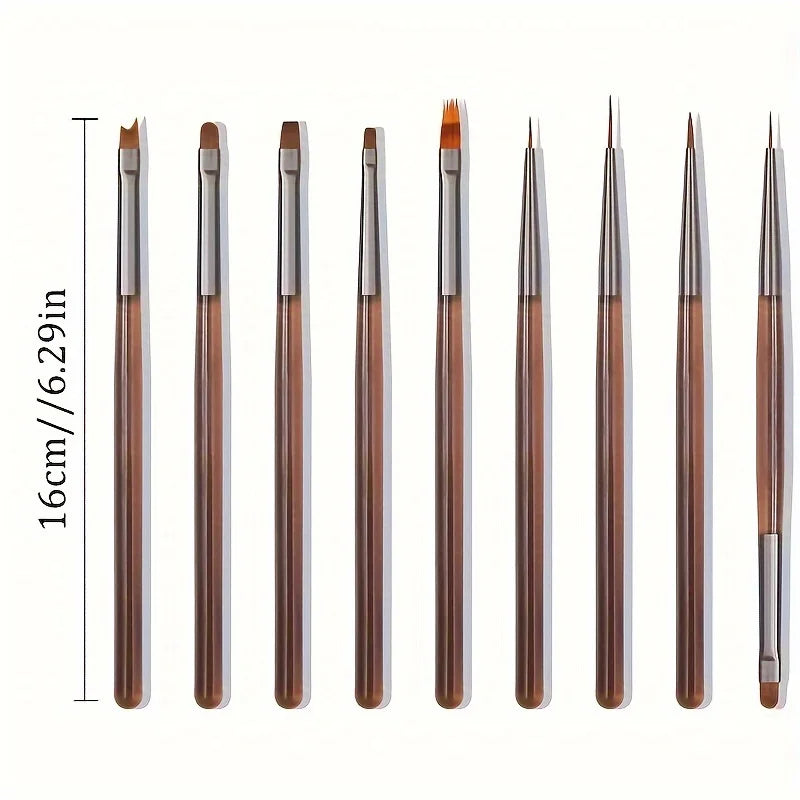9PCS UV Gel Nail Brush Set for Creative Nail Art - Smarsty