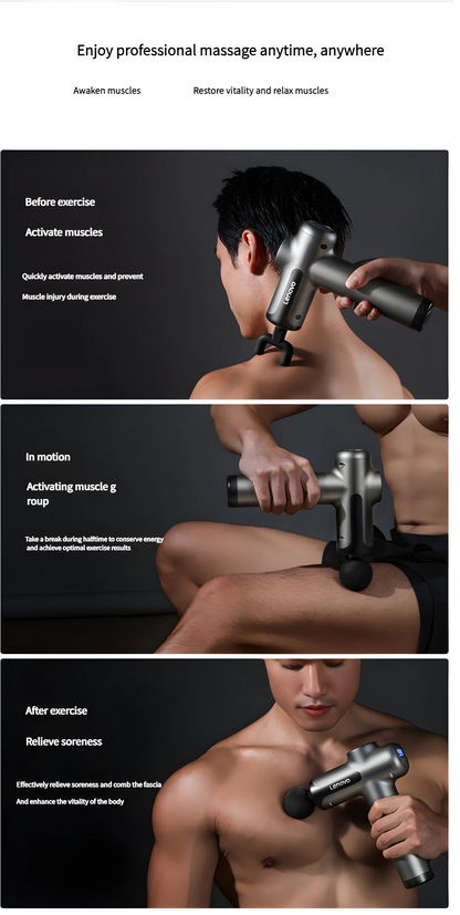 Lenovo Massage Gun for Deep Muscle Relief and Relaxation - Smarsty