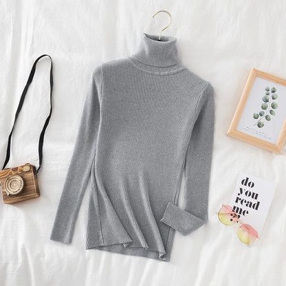2025 Women Turtleneck Sweater Knitted Soft Pullovers Cashmere Jumpers Basic Solid Soft Sweaters Women Autumn Winter Casual Top - Smarsty