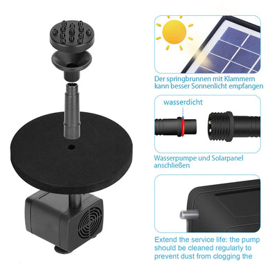 Solar Fountain Pump with Six Nozzles for Garden Decor - Smarsty