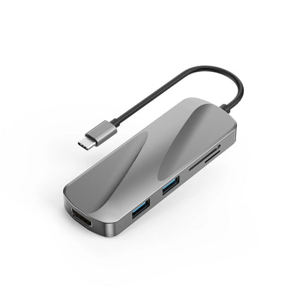 KOOTION USB C Hub 6-in-1 USB-C Hub for Laptop with 4K HDMI Adapter, 2 x USB 3.0 Ports, SD/TF Card Reader, PD Charging Port,