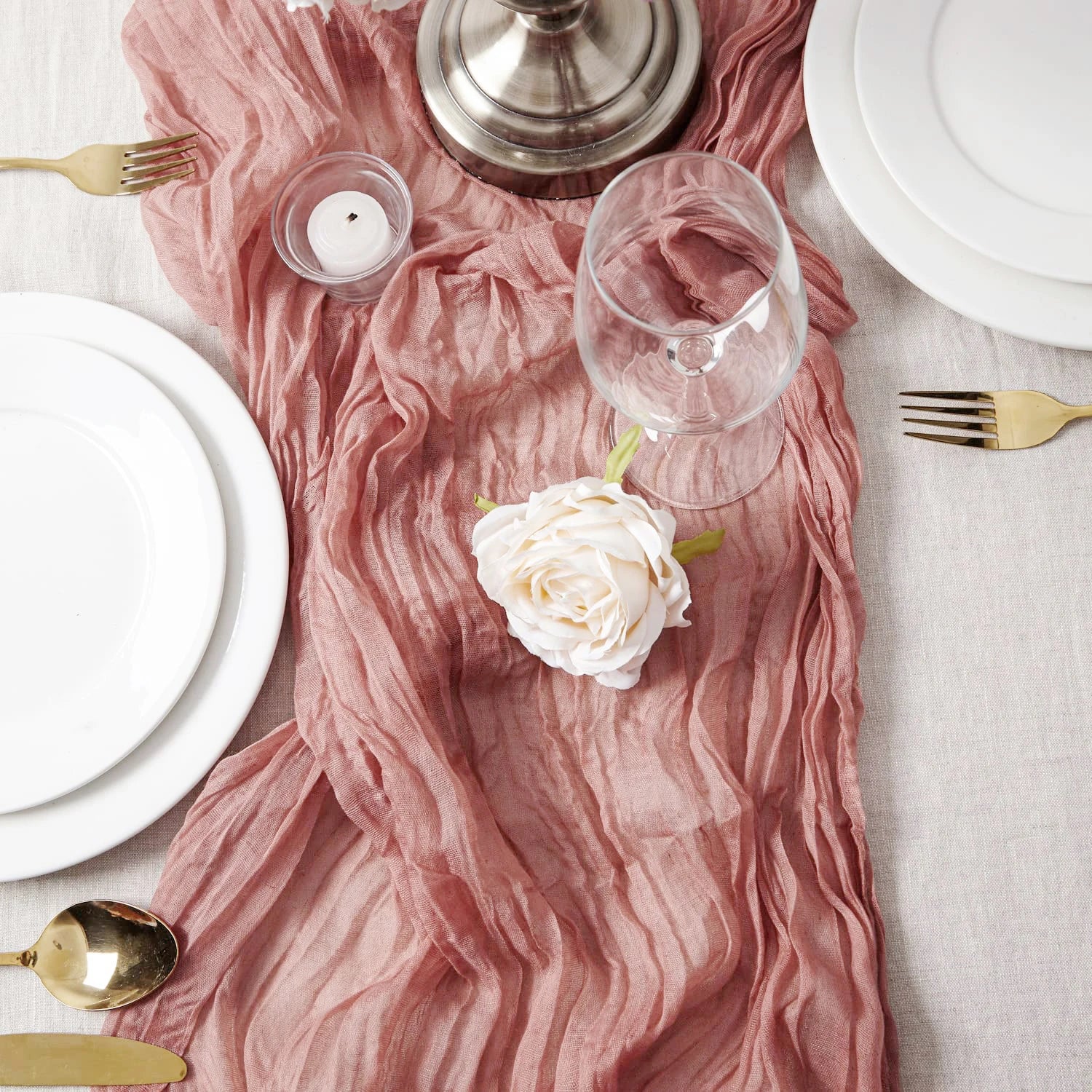 Semi-Sheer Gauze Table Runner for Elegant Events - Smarsty