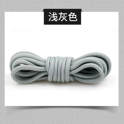 2pcs/ Pair Round Solid Polyester Black Brown Shoelaces For Marten Boot Women Men Outdoor Hiking Boots Sports Shoes Lace Strings - Smarsty