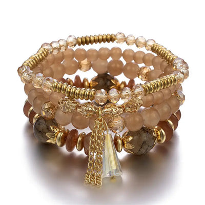 Colorful Glass Beaded Bracelet Set for Women - Smarsty