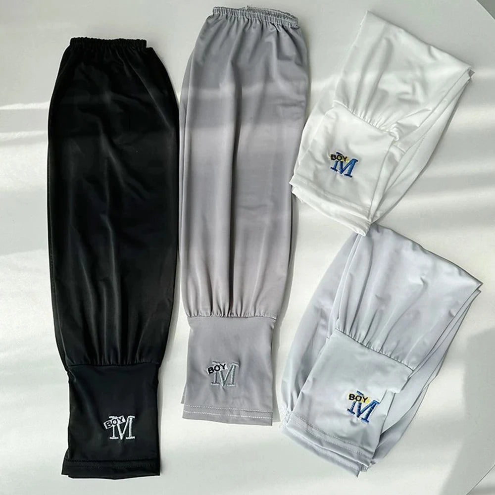 Mens UV Protection Ice Arm Sleeves Lightweight Cooling Gloves - Smarsty