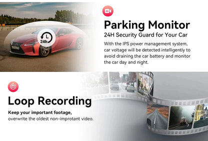 4K Dash Cam With Rearview Mirror Display and GPS WiFi - Smarsty