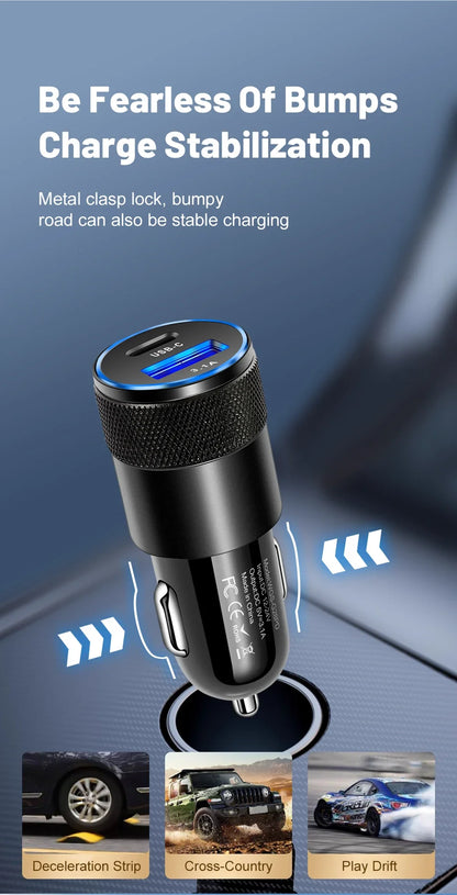 USB Type C Car Charger With Fast Charging For Phones - Smarsty