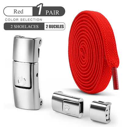 8mm No Tie Shoe Laces Press Lock Shoelaces Without Ties Elastic Laces Sneaker Kids Adult Widened Flat Shoelace for Shoes - Smarsty
