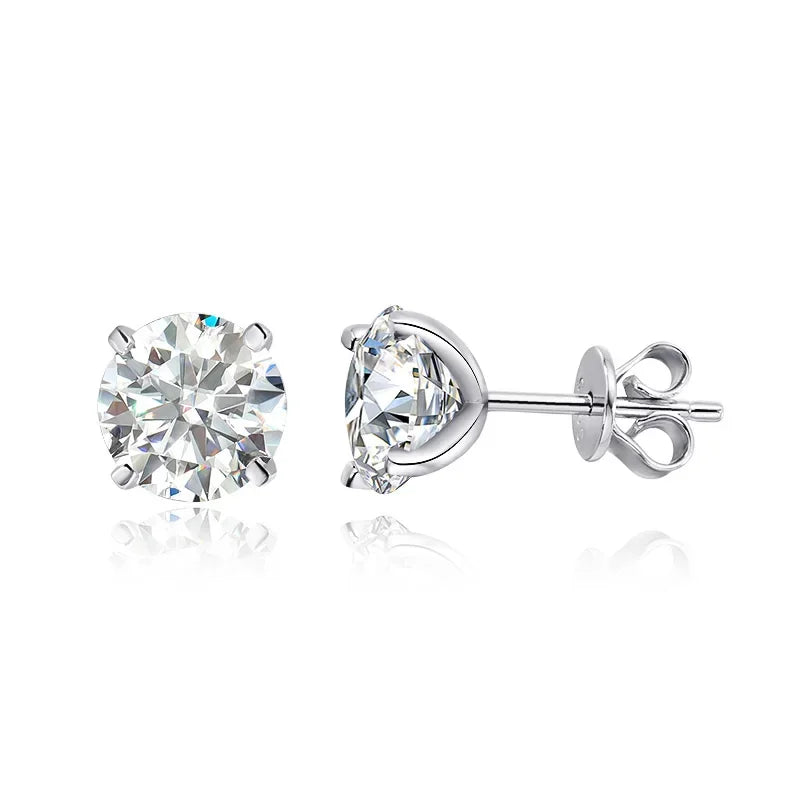 Moissanite Stud Earrings Rose Gold 925 Silver Sparkle - Smarsty