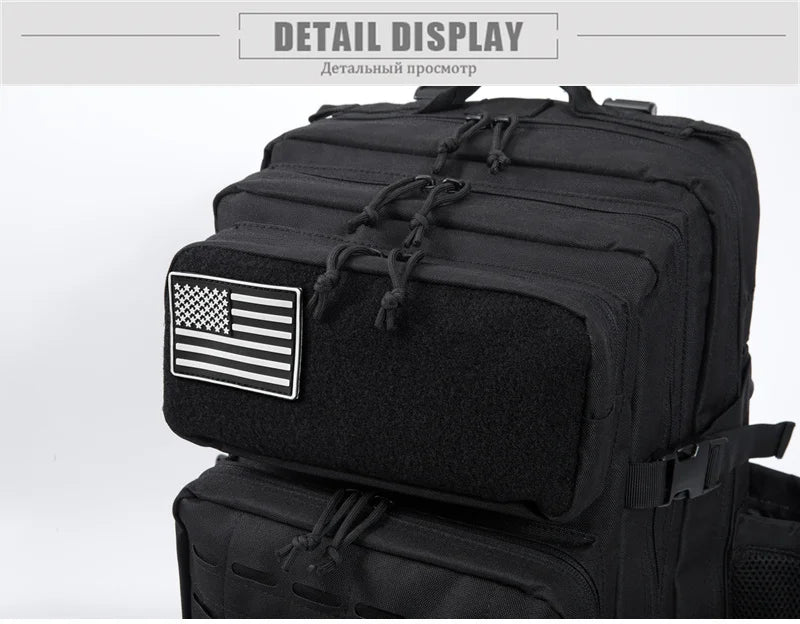45L Tactical Backpack survival Bag Hunting MOLLE Backpack GYM For Men EDC Outdoor Hiking Rucksack Witch Bottle Holder - Smarsty