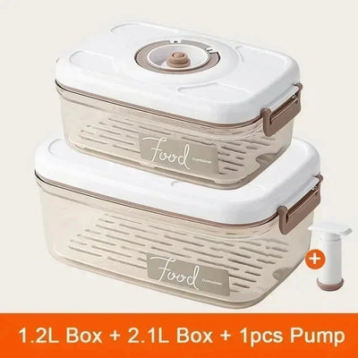 Food Vacuum Storage Box Sealed Kitchen Fresh-Keeping Box Large Capacity Food Transparent Storage Container with Vacuum Pump by Smarsty