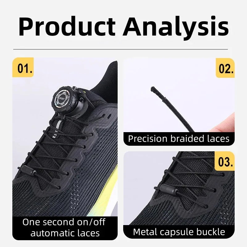 Thick Rope Swivel Buckle Shoelaces new upgrade Automatic Laces Without ties Children Adults Sneakers Shoelace Shoe Accessories - Smarsty