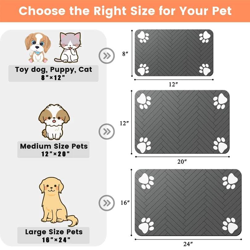 Waterproof Pet Feeding Mat with Quick Dry Feature - Smarsty