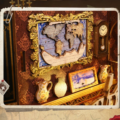 DIY Book Nook Shelf Insert Kit 3D Wooden Puzzle Doll House Assembly Building Model Bookends With Furniture LED Light Xmas Gifts by Smarsty