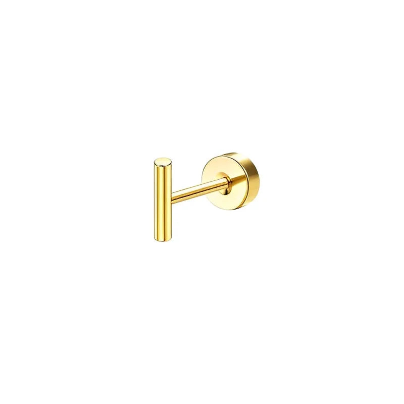 Stainless Steel Earrings For Sensitive Ears Slim Flat Back - Smarsty