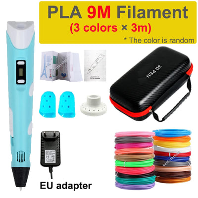 3D Pen 3d Printing Pen Children DIY Drawing Pens PLA Filament Birthday Christmas Boys Girls Gift For Kids With Travel Case - Smarsty