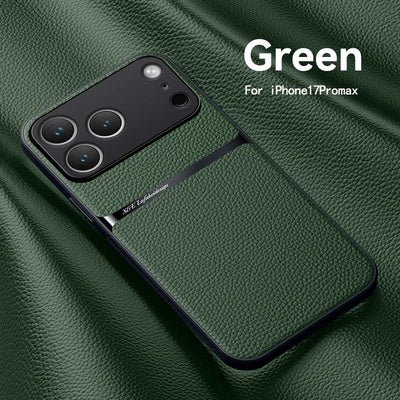 Amour Leather Phone Case For iPhone 17 16 13 12 11 Pro Max 16E Matte Cases For iPhone 17 Air 15 14 Pro Max 16 Plus Back Cover - Smarsty