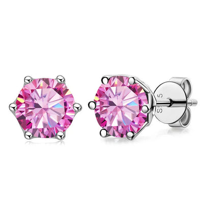 1 CT D Color Moissanite Stud Earrings Sparkling 925 Silver - Smarsty