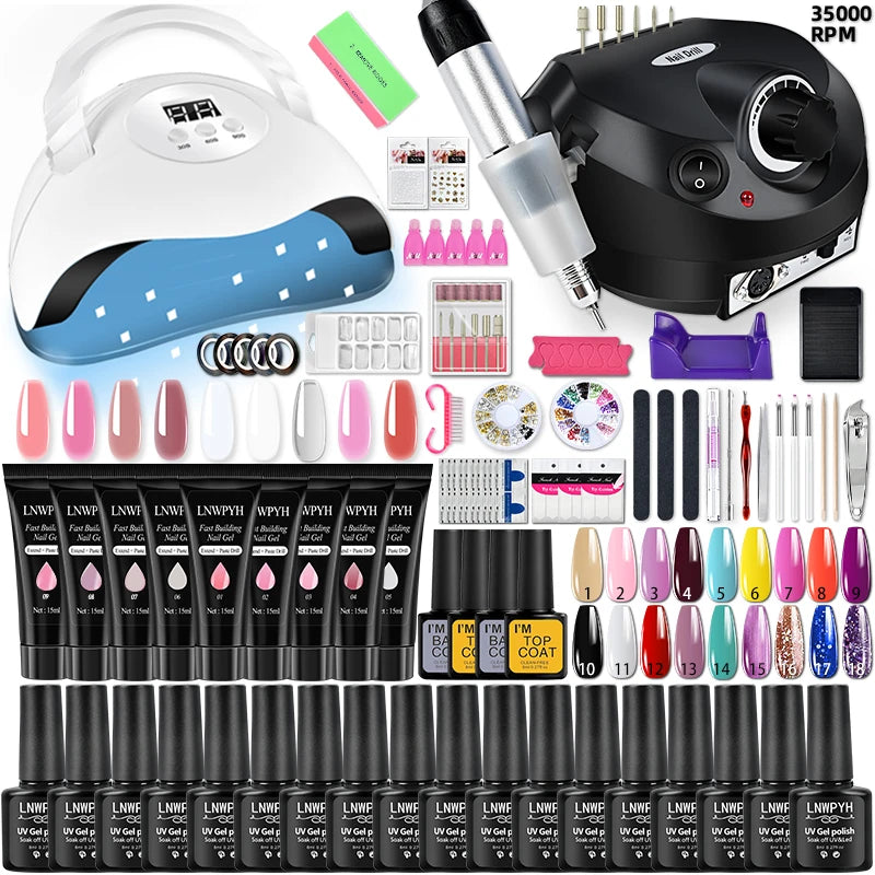 Professional Gel Nail Polish Kit with UV LED Dryer - Smarsty