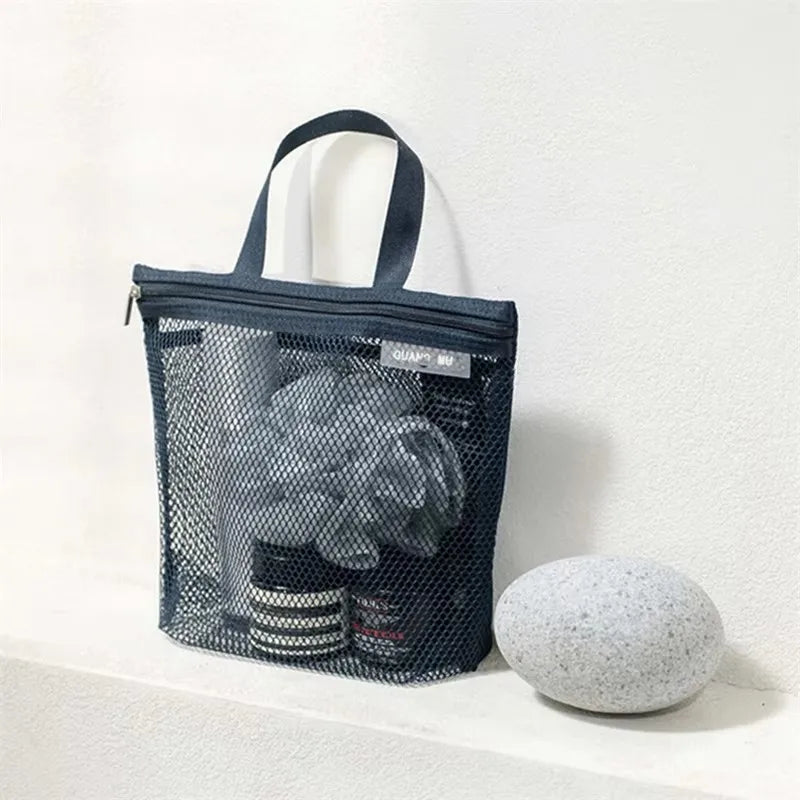 Clear Mesh Makeup Bag Portable Cosmetic Organizer Travel - Smarsty