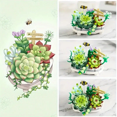 Mini Plant Bonsai Building Block Flower Plant Cherry Blossom Tree Potted Bouquet Model Bricks Home Decoration Toy For Kids Gifts - Smarsty