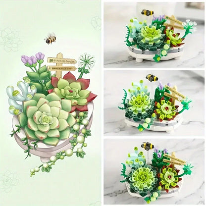 Mini Plant Bonsai Building Block Flower Plant Cherry Blossom Tree Potted Bouquet Model Bricks Home Decoration Toy For Kids Gifts - Smarsty