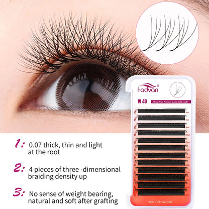 FADVAN 4D W Shape Eyelash Extensions Natural Volume Fans - Smarsty