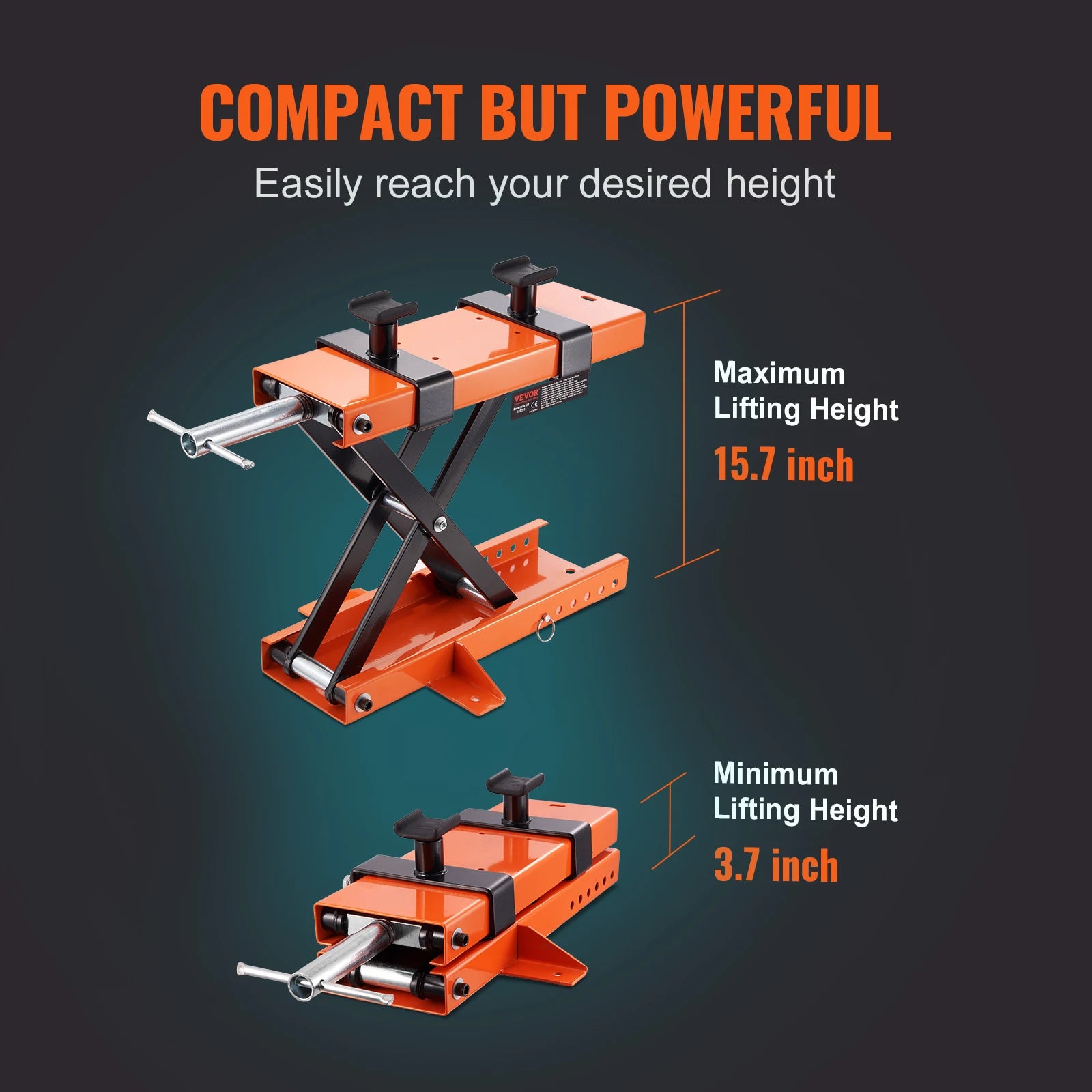 SucceBuy Motorcycle Lift 1100 LBS Motorcycle Scissor Lift Jack with Safety Pin Steel Motorcycle Jack Hoist Stand for Motorbike