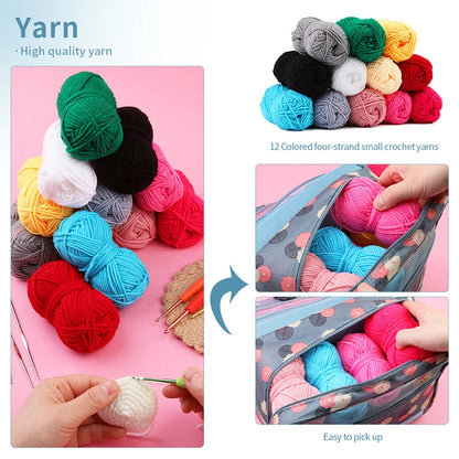 KRABALL Crochet Hook Set with Yarn Accessories Bag - Smarsty