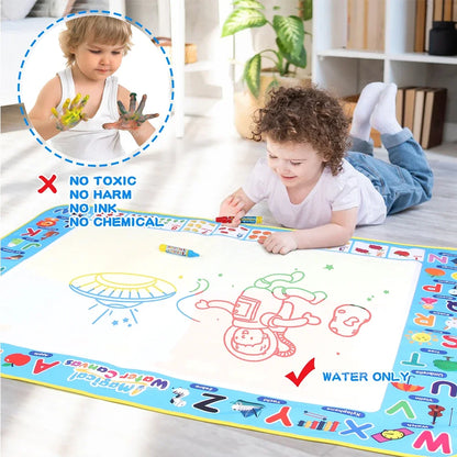 100x80CM Magic Water Drawing Mat with Reusable Magic Pens Doodle Montessori Painting Board Educational Toys Kids Gifts 39X31in by Smarsty