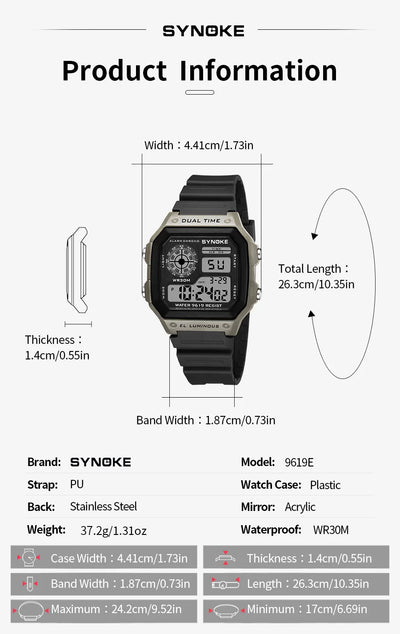 Waterproof Luminous Digital Sports Watch for Men and Women - Smarsty