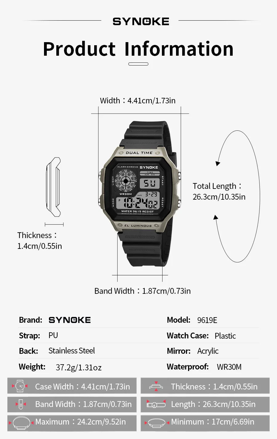 Waterproof Luminous Digital Sports Watch for Men and Women - Smarsty
