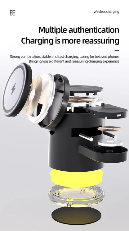 Qi2 3 In 1 Wireless Charger Station With Night Lamp - Smarsty