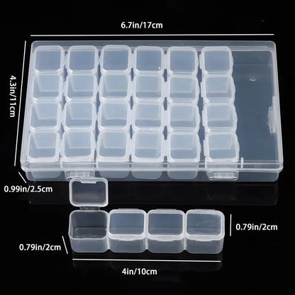 28 Grid Mini Storage Box for Nail Art and Jewelry - Smarsty