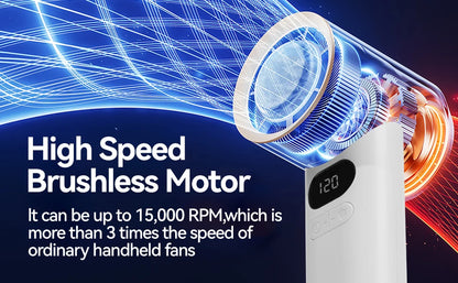 Portable Fan 120-Speed Digital Display Ice Cooling Tech Stylish Semiconductor Condensation Mini Personal Fan  for Home, Office