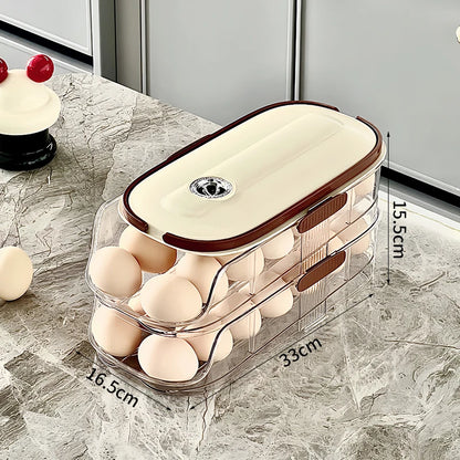 1PCS Home Refrigerator Egg Organizer Sliding Egg Carton Automatic Egg Roller Organizer Kitchen Countertop Egg Shelf