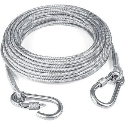 Double-Headed Dog Tie Out Cable Leash with Metal Buckle - Smarsty