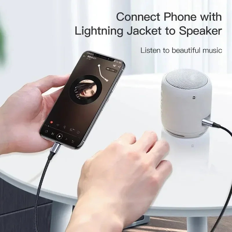 Lightning to 3.5mm AUX Cable for iPhone Audio Connection - Smarsty