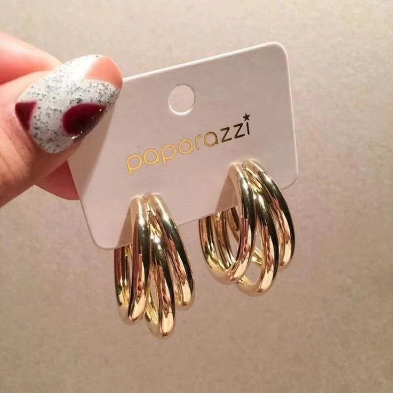Gold Color Dangle Earrings for Women with Unique Punk Style - Smarsty