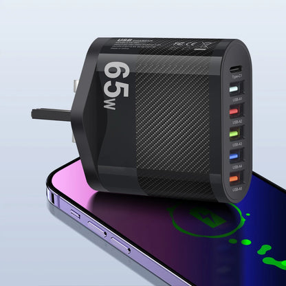 65W USB Charger Includes Six Ports Ultra Fast Type C - Smarsty