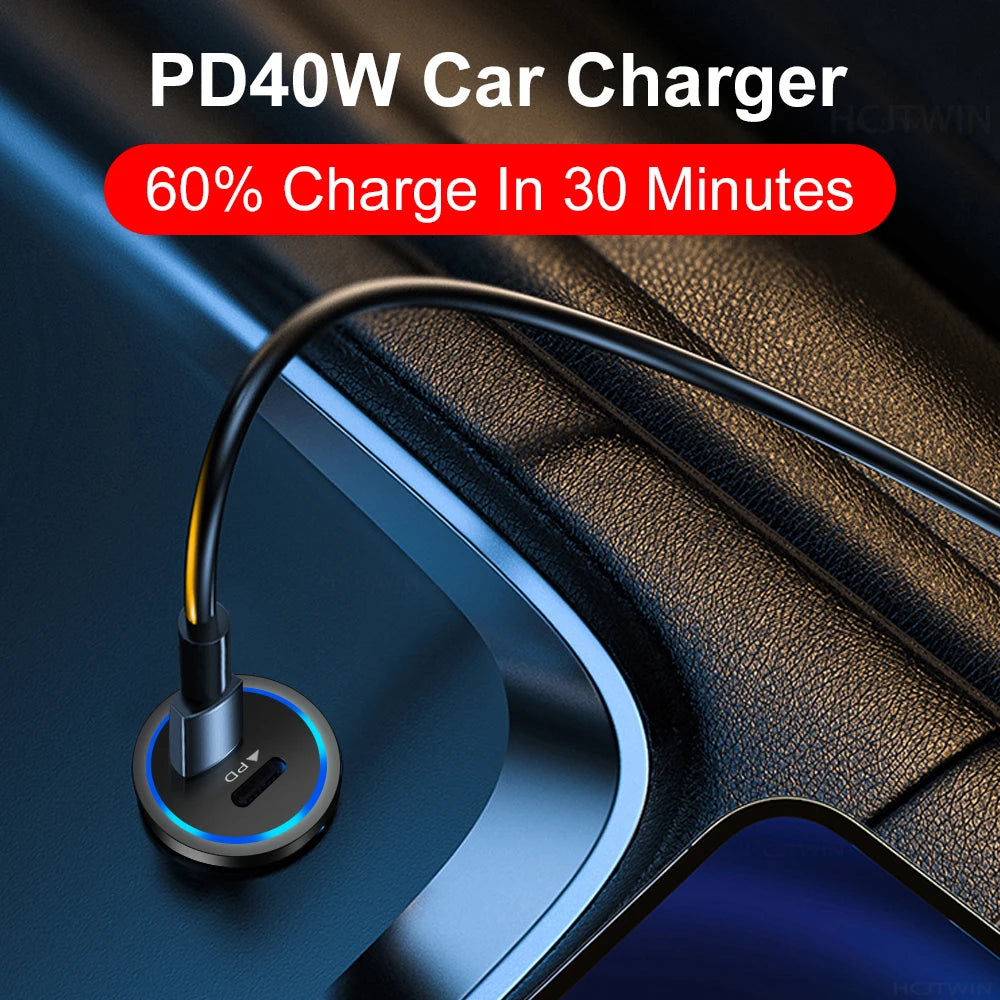 HeavyDuty USB Type C Car Charger PD Fast SixtyFiveW Output - Smarsty