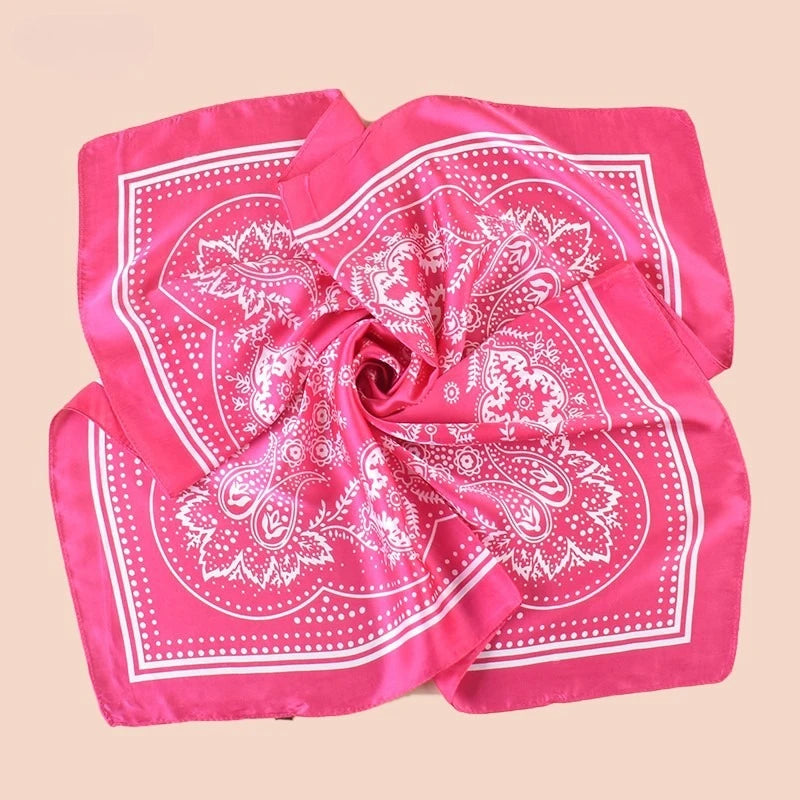 Women Paisley Satin Scarf Lightweight Sun Protection Shawl - Smarsty