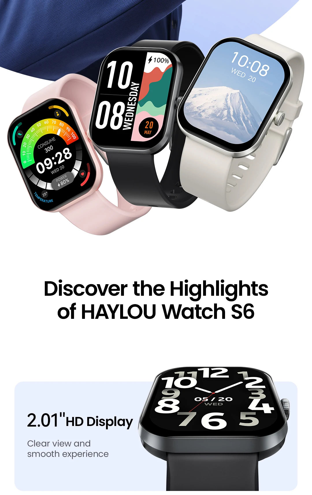 Haylou S6 Voice Calling Smart Watch for Health Monitoring - Smarsty