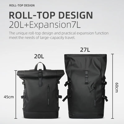 HK Expandable Travel Backpack Men Large Capacity Waterproof 15.6” Laptop Bag Hiking Rucksack Cycling Daypack Bag with USB Port - Smarsty