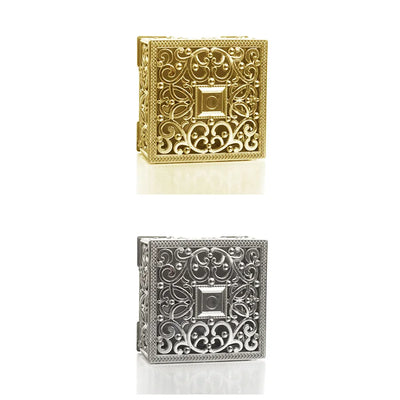 Mini Silver Jewelry Box Set with Flower Design - Smarsty