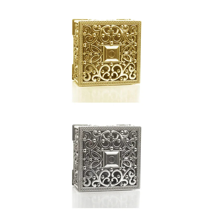 Mini Silver Jewelry Box Set with Flower Design - Smarsty