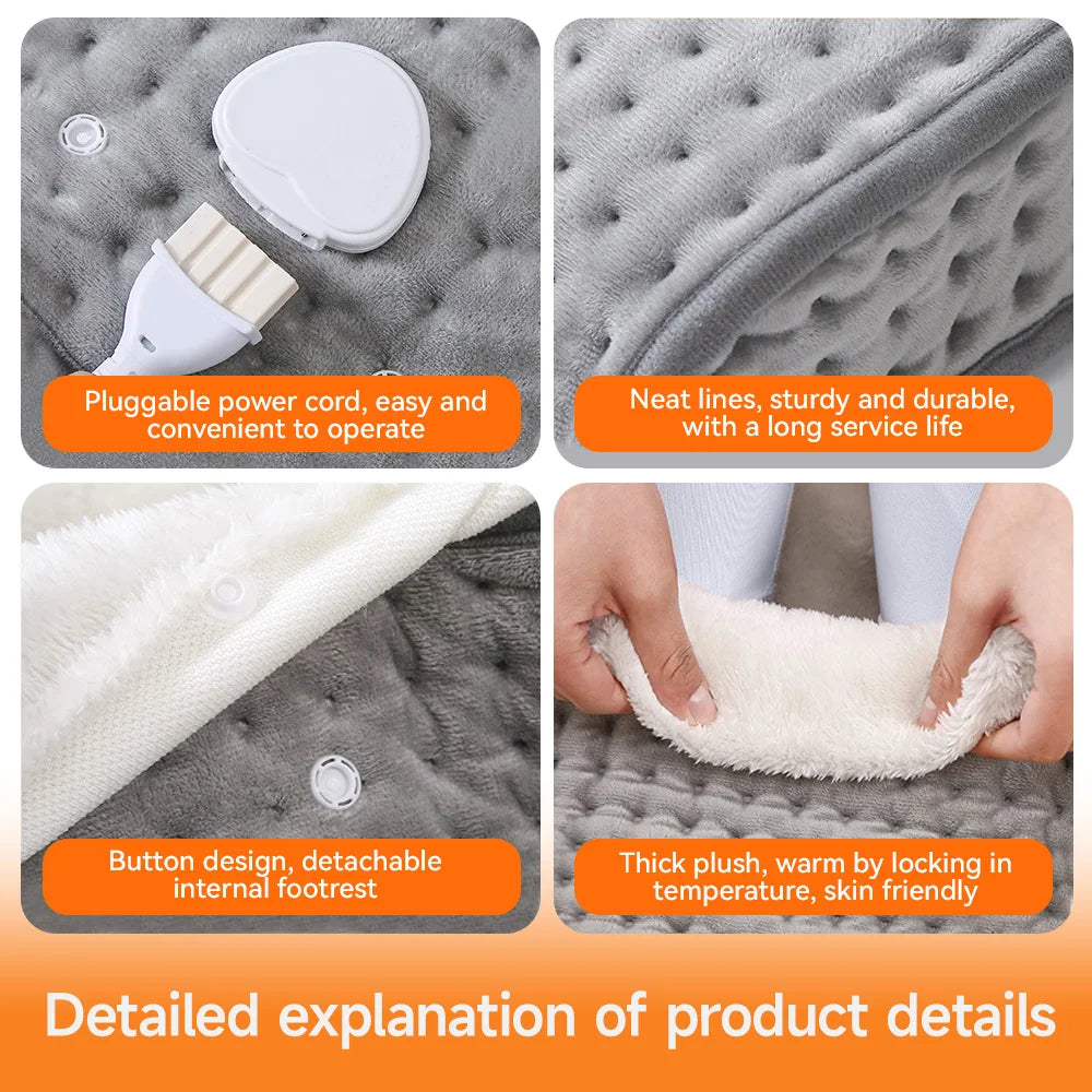 26*28*22cm Electric Heated Foot US/EU Warmers Soft Feet Heating Pad 9-gear adjustable temperature Electric shoe heating pad 1pc