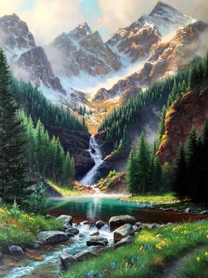5D Round Diamond Painting Scenic Forest Art - Smarsty
