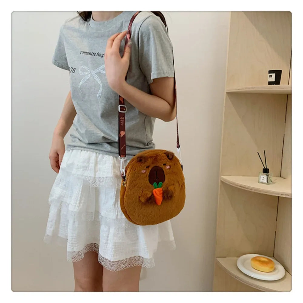 Capybara Plush Cartoon Shoulder Bag Large Capacity Unisex - Smarsty