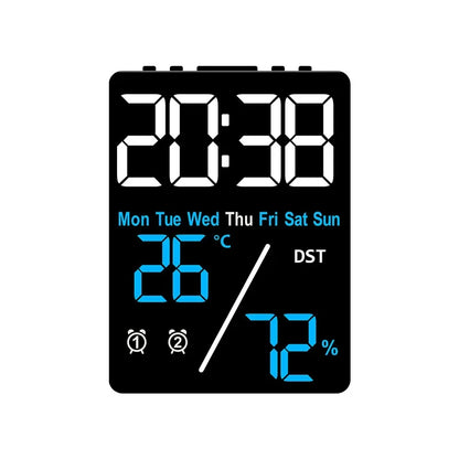Multifunctional Large Screen Digital Alarm Clock with Humidity Display - Smarsty